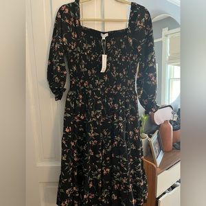 Baltic born black floral dress with tags